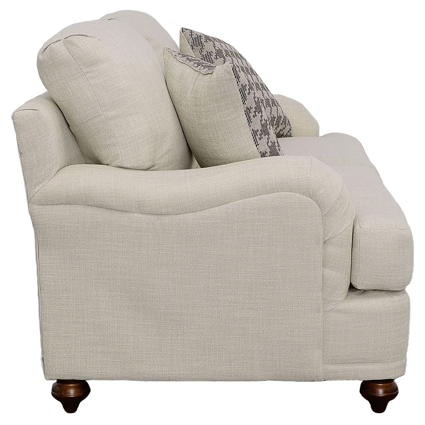 Glenn - Loveseat con respaldo acolchado - Gris claro