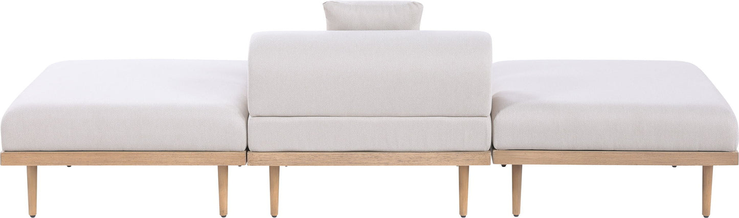 Laguna - 3 Piece Resilient Water Resistant Fabric Outdoor Patio Armless Modular Sofa