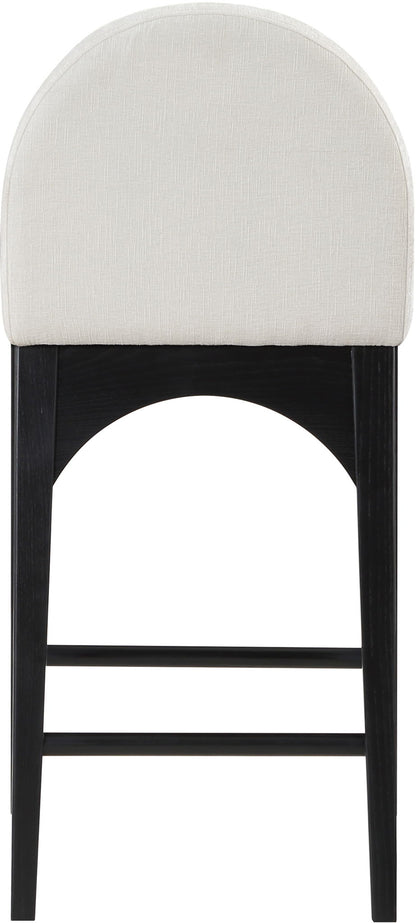 Waldorf - Chenille Stool With Black Legs