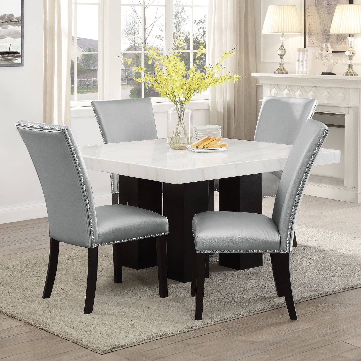 Camila - Square Dining Set - White Top