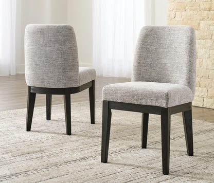 Burkhaus - Beige / Marrón oscuro - Silla auxiliar de comedor Uph (juego de 2)