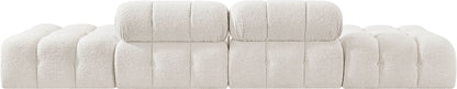Ames - 4 Piece Boucle Upholstered Modular Sofa With 2 Backless Seats