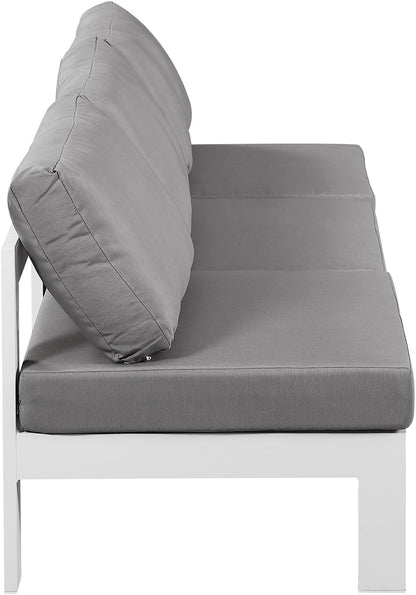 Nizuc - Outdoor Patio 3 Seat Armless Modular Sofa With White Frame