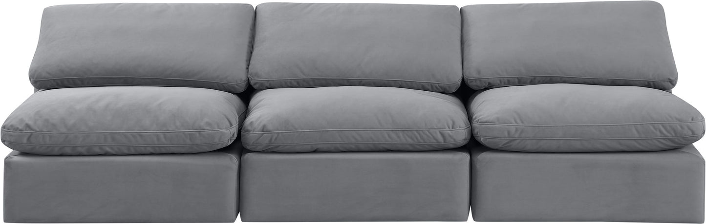 Indulge - Velvet 3 Seat Modular Armless Sofa