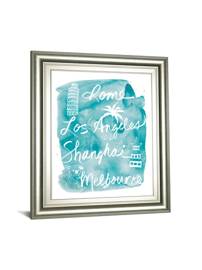 Sightseeing Il By Lottie Fontaine - Framed Print Wall Art - Light Blue