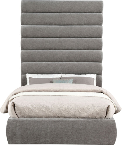 Adam - Chenille Fabric Bed With 89" Headboard