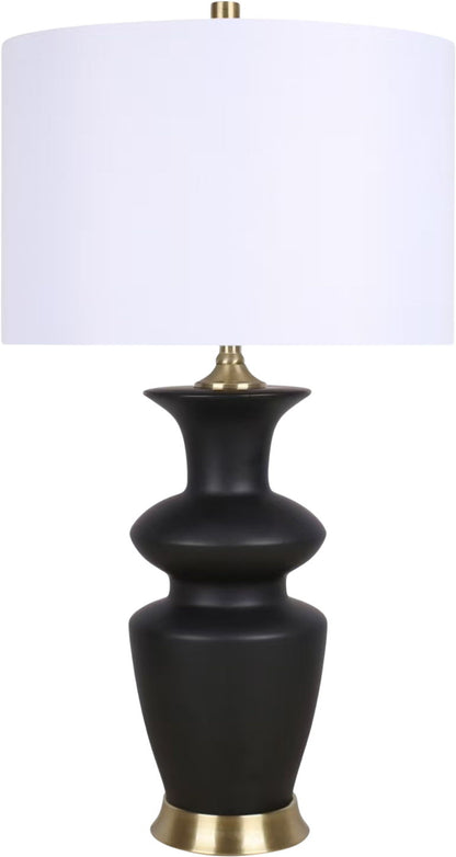 "Elegance Radiance" Ceramic Table Lamp (Set of 2) - Black / Soft Gold