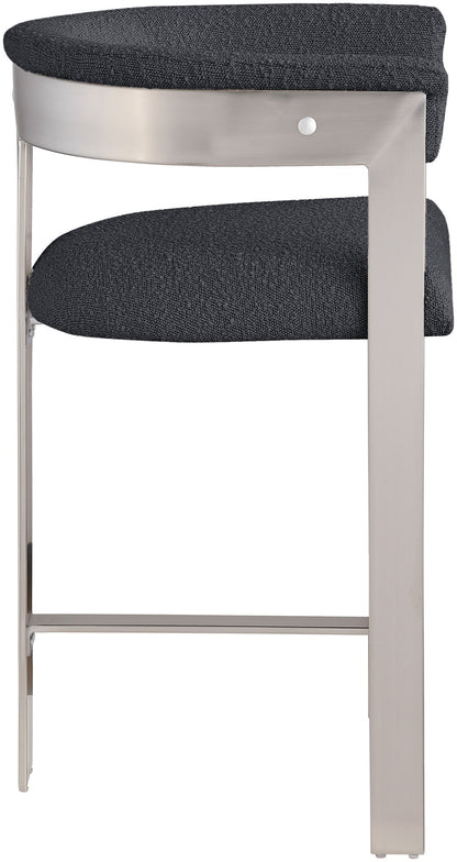 Romeo - Boucle Counter Stool With Silver Base (Set of 2)
