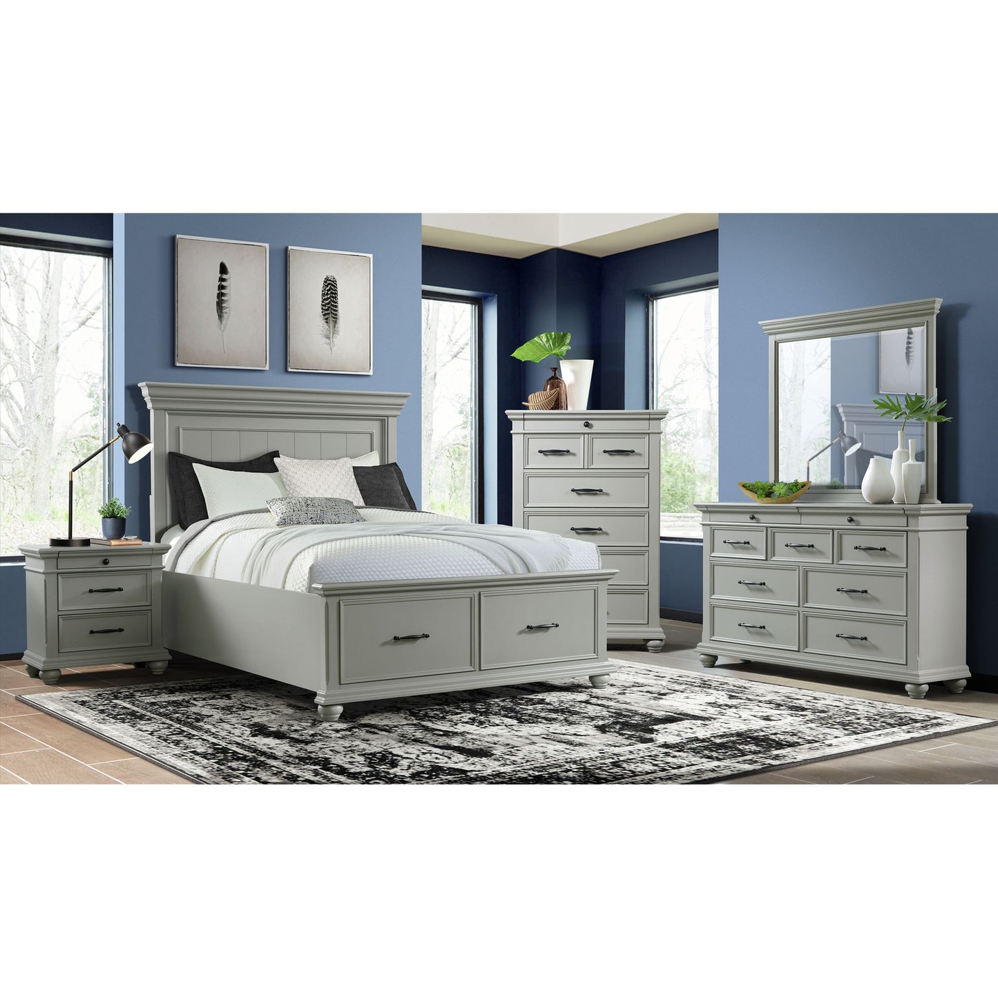 Slater - Cama con plataforma y almacenamiento