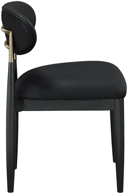 Riccio - Dining Side Chair (Set of 2) - Black And Gold Frame
