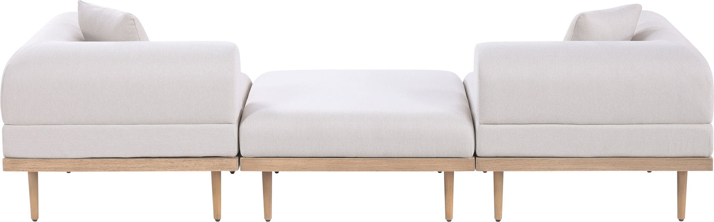 Laguna - 3 Piece 106.5" Outdoor Patio Modular Sofa With Backless Seat