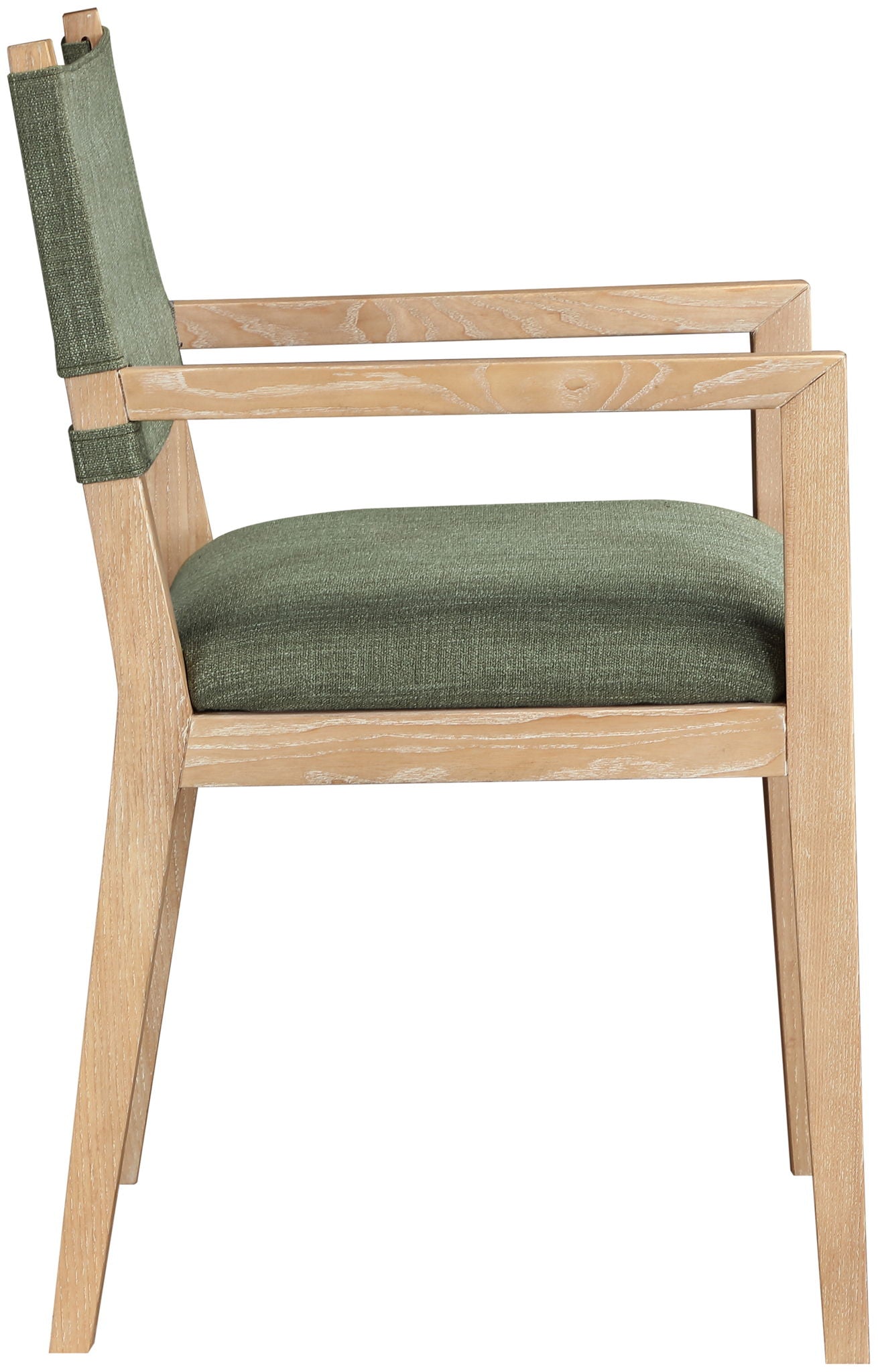 Avon - Linen Textured Performance Fabric Upholstered Dining Arm Chair