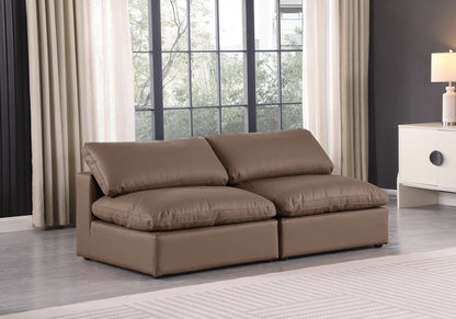 Comfy - Faux Leather Modular Armless Sofa 2 Seats