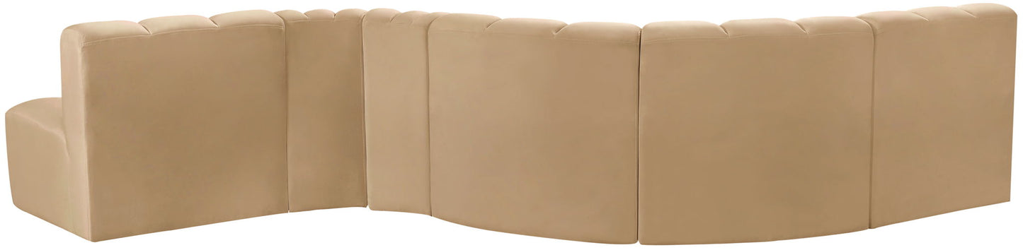 Arc - Velvet 6 Piece Curved Modular Sofa