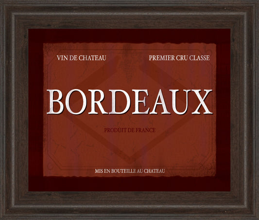 Bordeaux By Paola Viveiros - Framed Print Wall Art - Dark Red