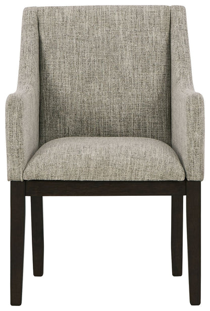 Burkhaus - Beige / Marrón oscuro - Sillón de comedor Uph (juego de 2)