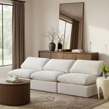 Indulge - Velvet 3 Seat Modular Armless Sofa