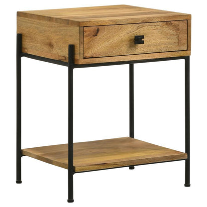 Declan - 1-Drawer Wood Accent Side Table - Natural Mango