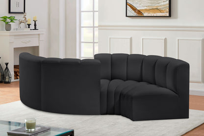 Arc - Faux Leather 4 Piece Curved Modular Sofa