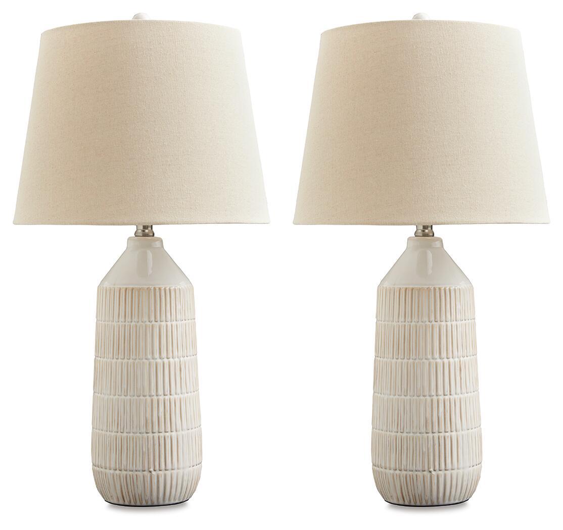 Willport - Off White - Lámpara de mesa de cerámica (juego de 2)
