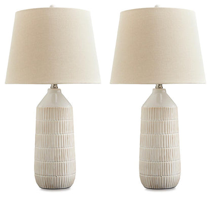 Willport - Off White - Lámpara de mesa de cerámica (juego de 2)