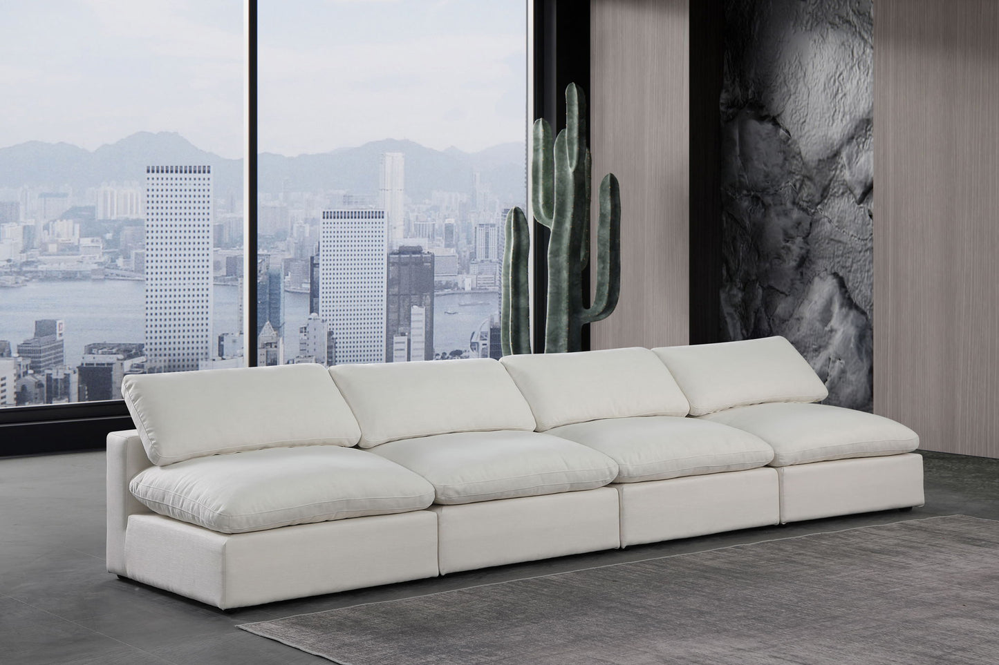 Comfy - Linen Modular Armless Sofa 4 Seats