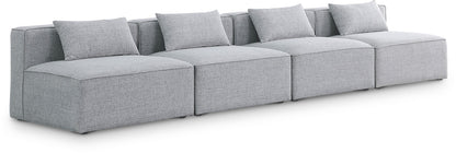 Cube - Linen Modular 4 Seat Armless Sofa