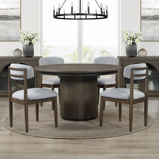 Burlington - Round 5 Piece Dining Set - Brown