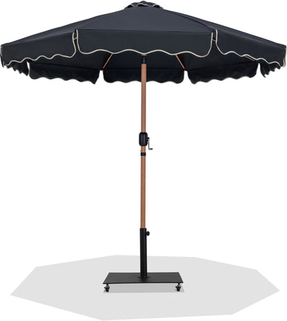 Amalfi - Aluminum Patio Umbrella - Black Base / Light Brown Pole