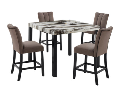 Vega - 5 Piece Counter Dining Room Set - Gray / Black