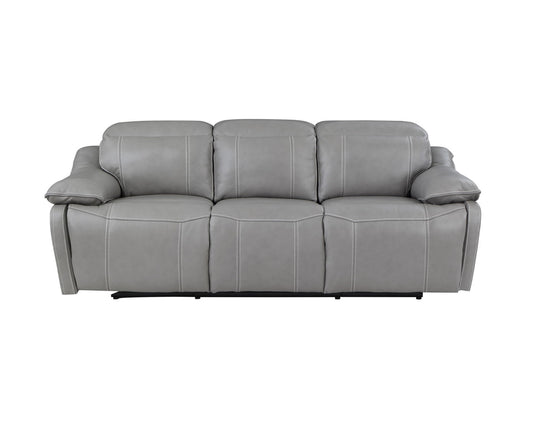 Alpine - Leather Dual Power Sofa - Smoke