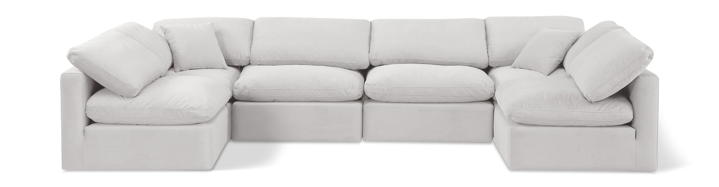 Indulge - Velvet 6 Piece Modular U-Shaped Sectional