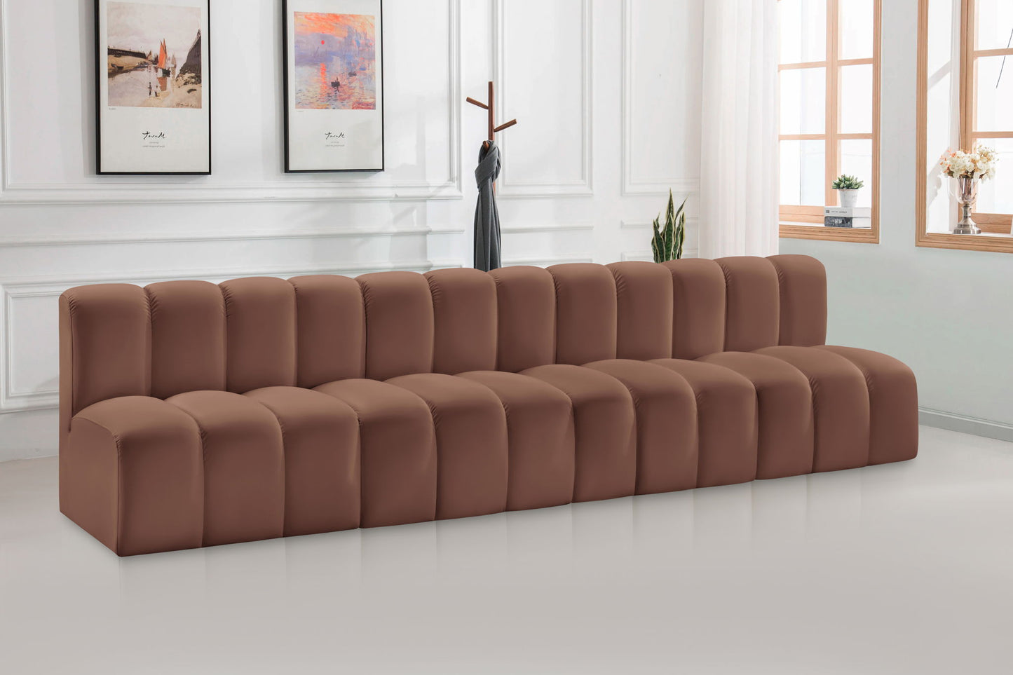 Arc - Faux Leather 4 Seats Modular Sofa