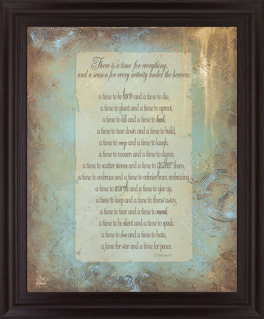 Golden Season Poem - 28" x 34" Framed Wall Art - Light Blue
