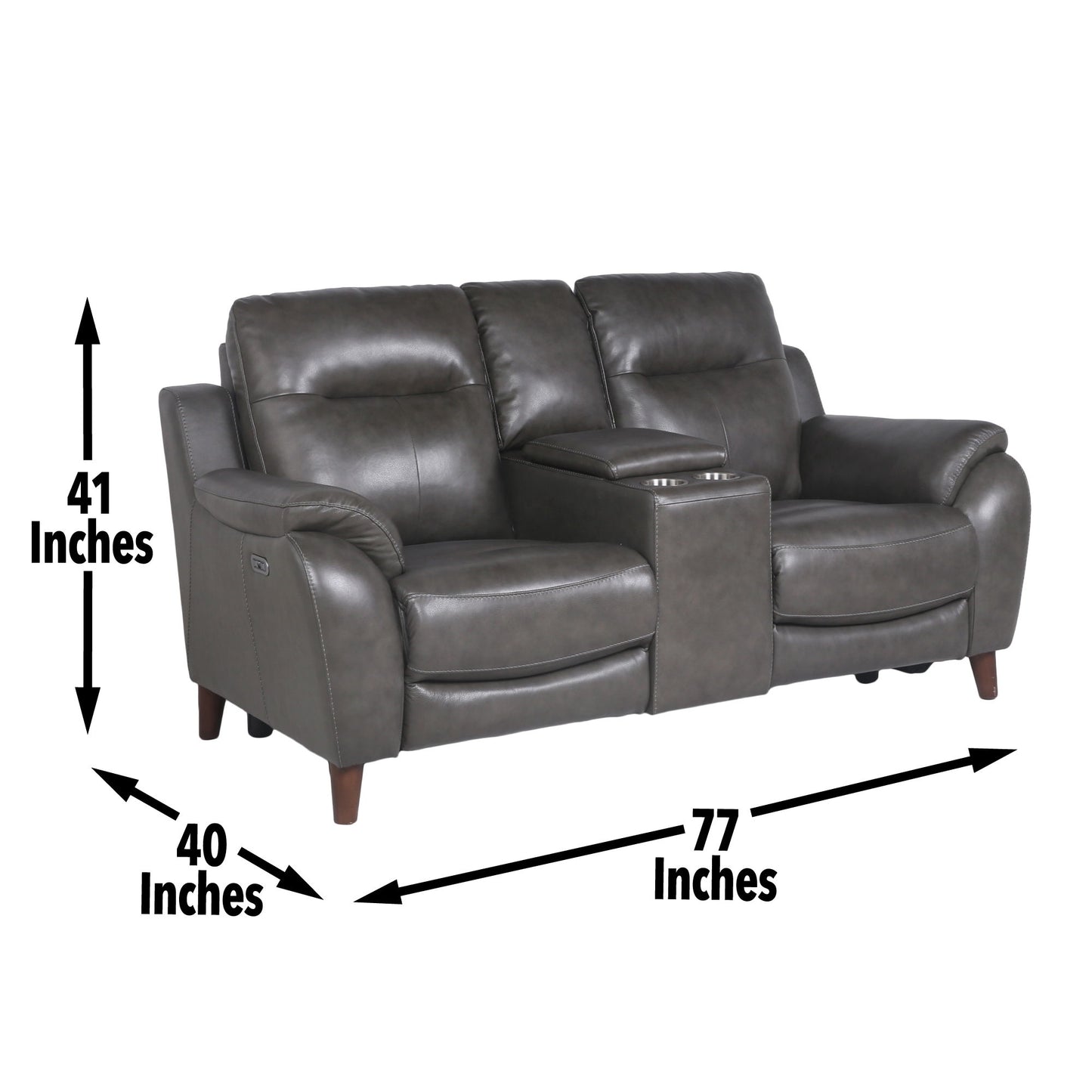 Trento - Dual Power Console Loveseat - Brown