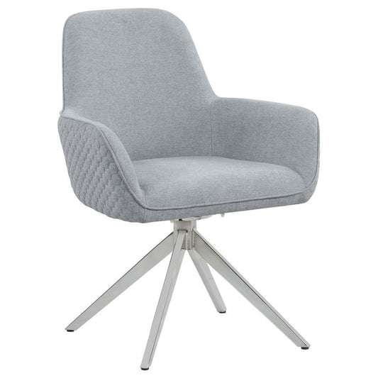 Abby - Silla auxiliar Flare Arm - Gris claro y cromo