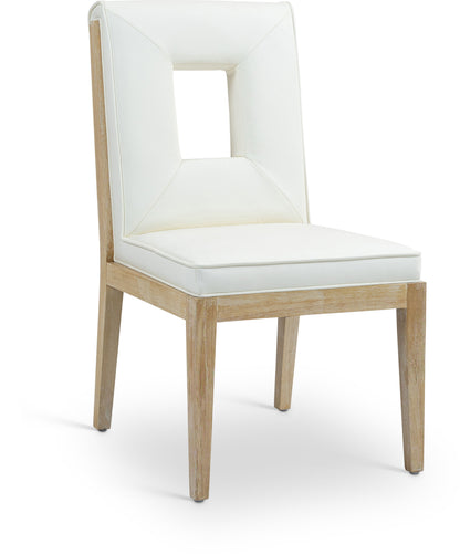 Gwendolyn - Faux Leather Dining Side Chair With Natural Frame (Set of 2)