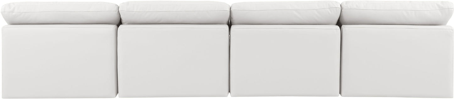 Indulge - Faux Leather 4 Seat Modular Armless Sofa