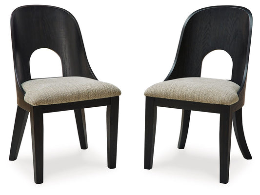 Rowanbeck - Gray / Black - Dining Upholstered Side Chair (Set of 2)