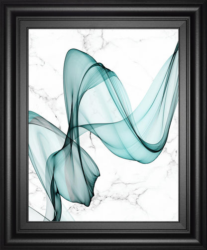 22x26 Teal Ribbons I By Irena Orlov - Light Blue