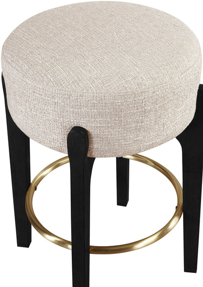 Torino - Backless Counter Stool With Brushed Black Base (Set of 2)