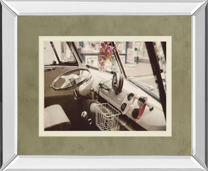 Cool Cats By Gail Peck - Mirror Framed Print Wall Art - Light Brown