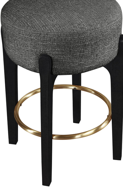 Torino - Backless Counter Stool With Brushed Black Base (Set of 2)