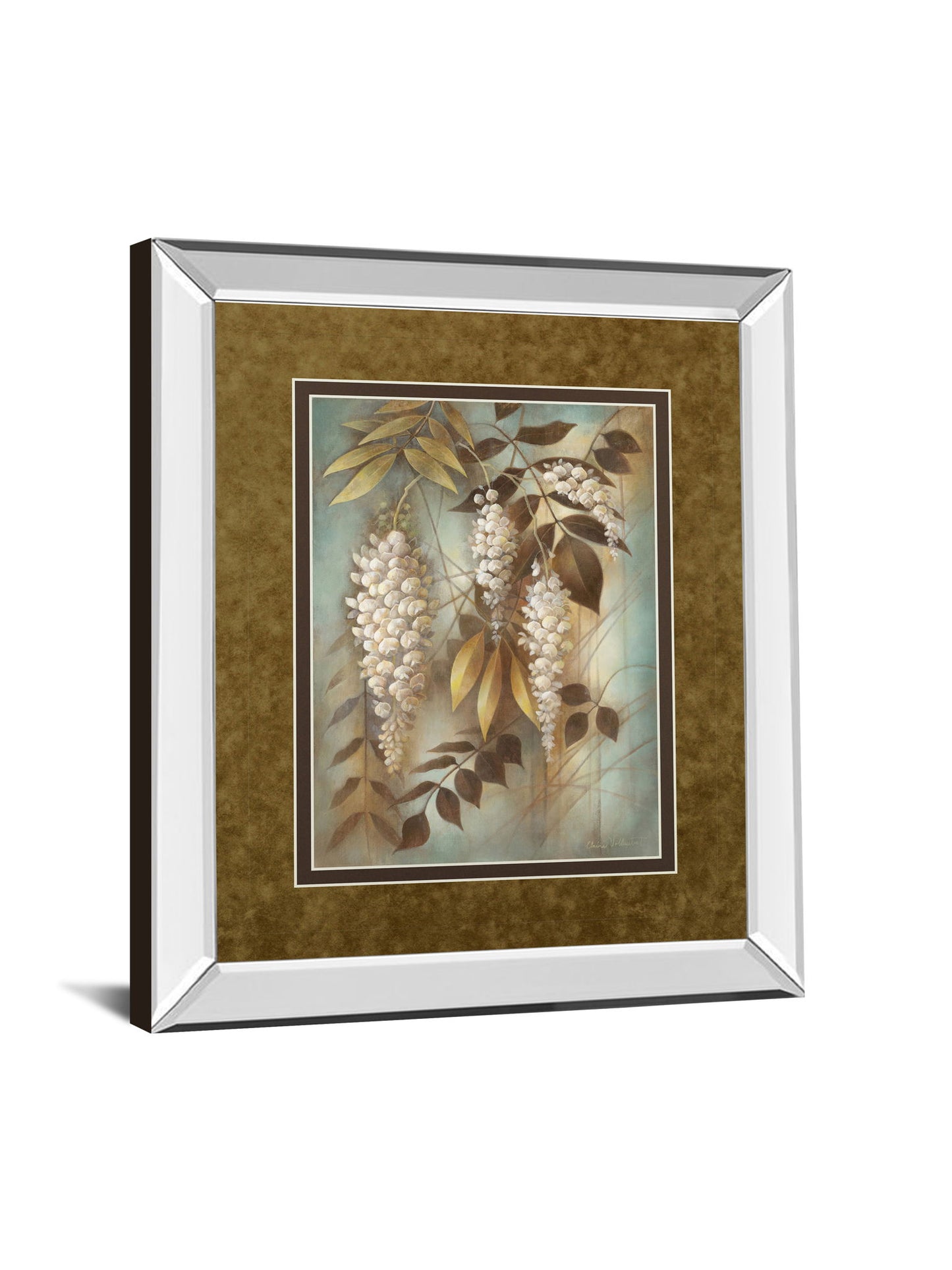 Wisteria Lane Il By Eliane Volherbst-Lane - Mirror Framed Print Wall Art - Light Brown