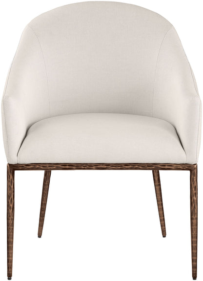 Ferro - Upholstered Dining Arm Chair With Brushed Bronze Legs