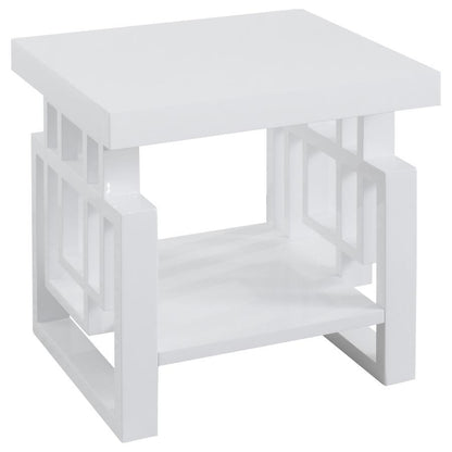 Schmitt - Mesa auxiliar rectangular - Blanco muy brillante