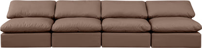 Indulge - Faux Leather 4 Seat Modular Armless Sofa