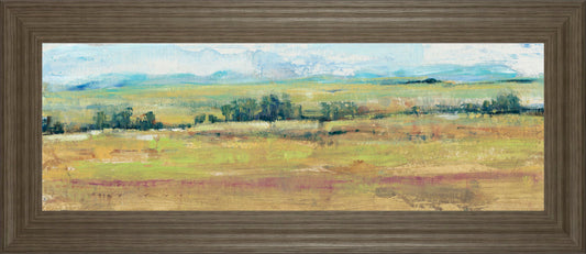 Distant Treeline Panel II By Tim Otoole - Framed Print Wall Art - Light Brown