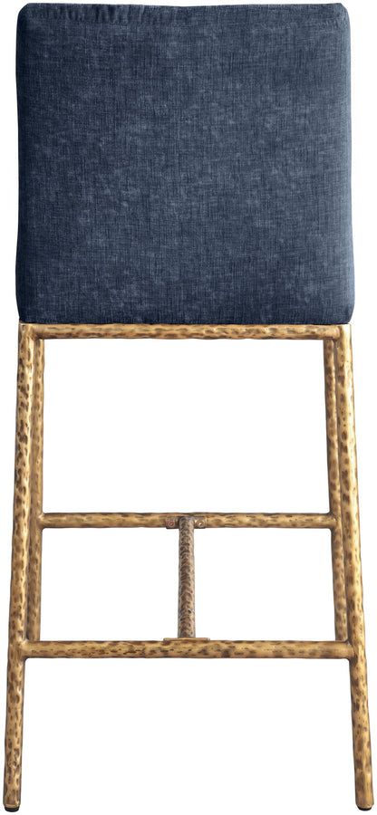 Reeves - Chenille Fabric Upholstered Counter Stool (Set of 2) - Gold Base