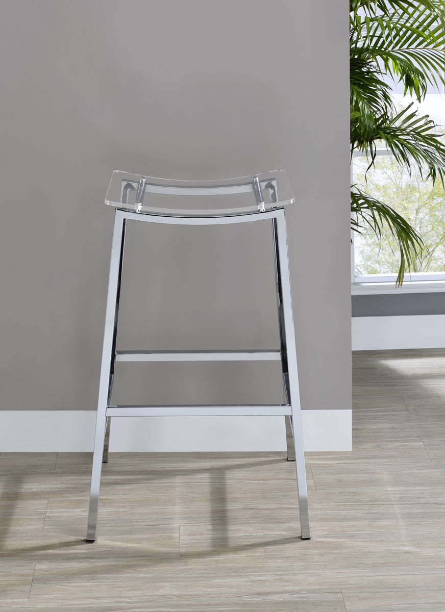 Zena - Backless Bar Stool (Set of 2) - Clear